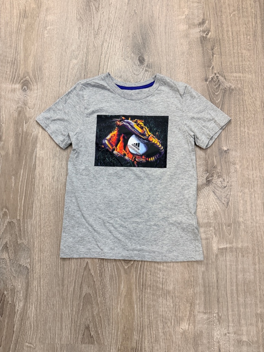 Adidas Gray Baseball Graphic Tee Size Youth Small